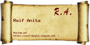 Reif Anita névjegykártya